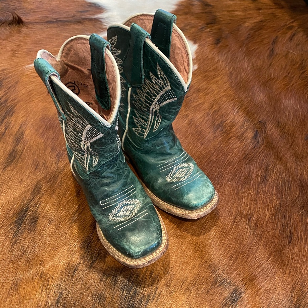 Toddler size 10 real leather roper cowboy boots